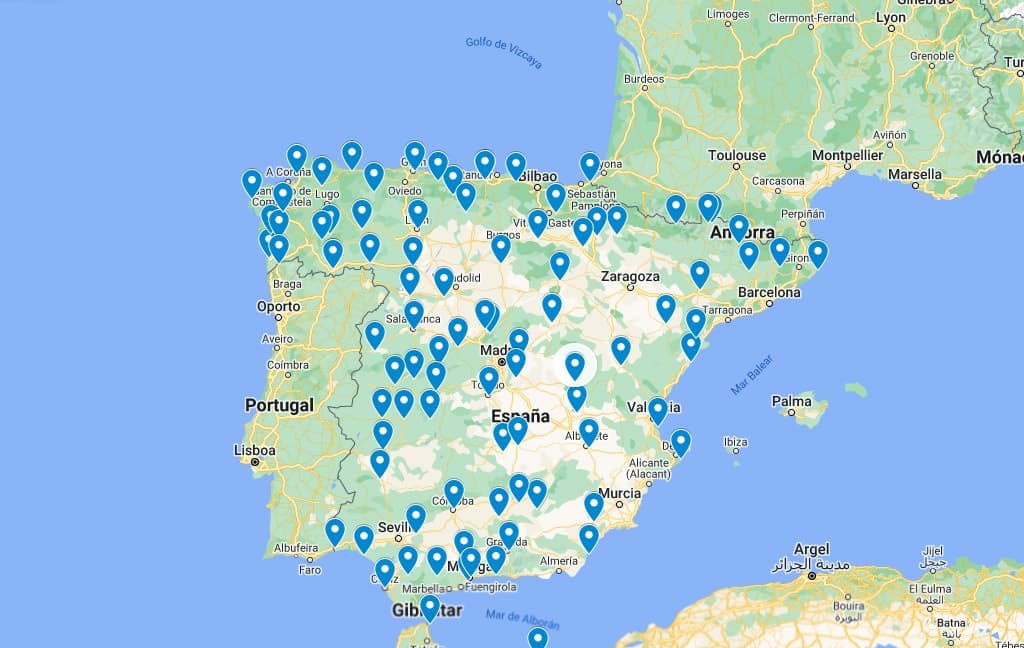 mapa paradores turisticos nacionales españa lista